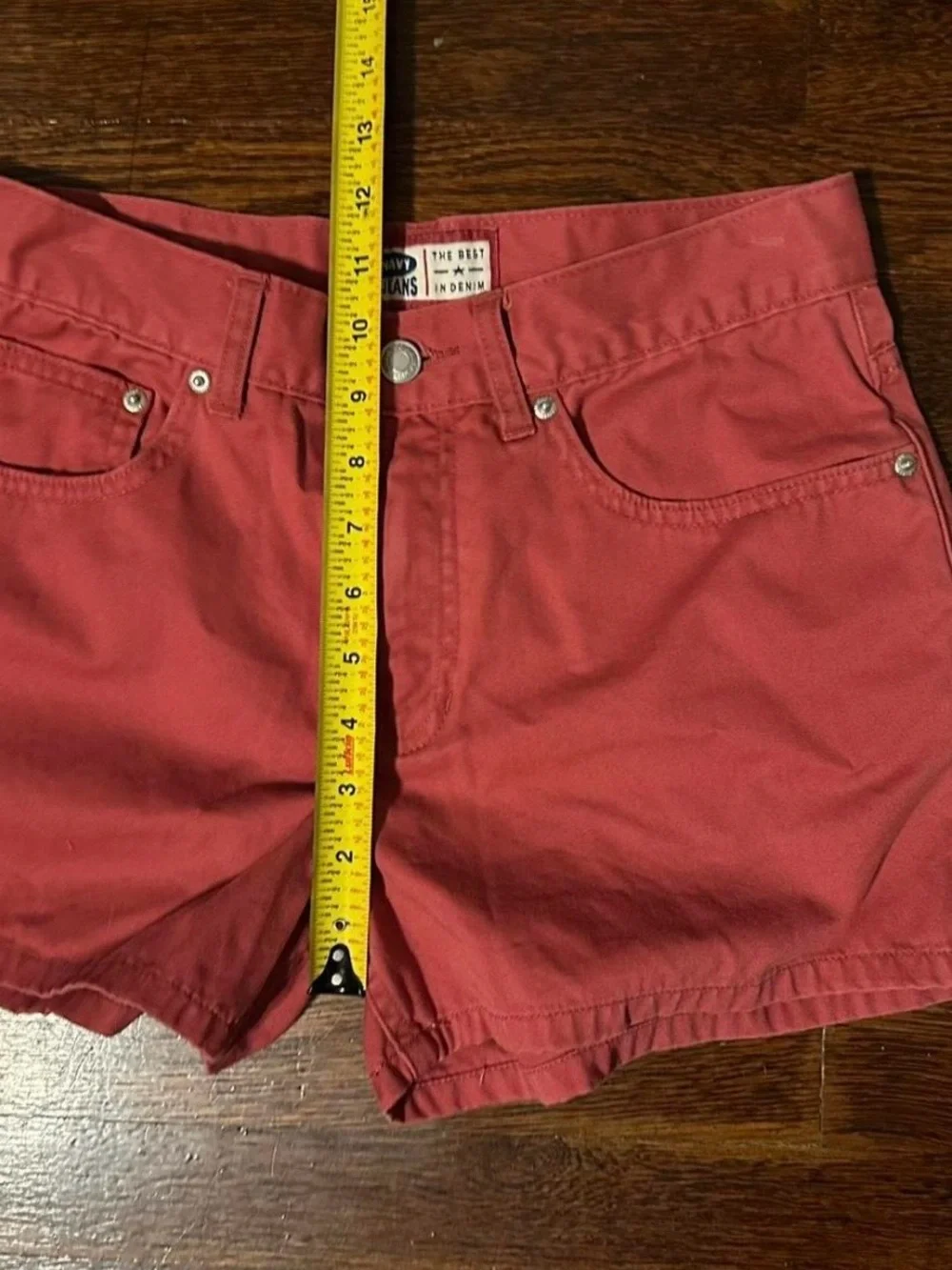Women’s Y2K 2000’s Old Navy Red Coral Denim Shorts Size 6